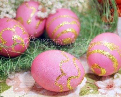 Крашеные яйца «Золотые узоры»