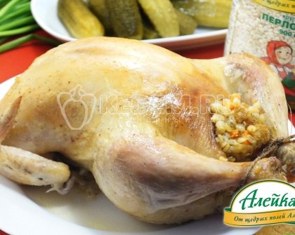 Курица в духовке с перловкой «Генеральская»