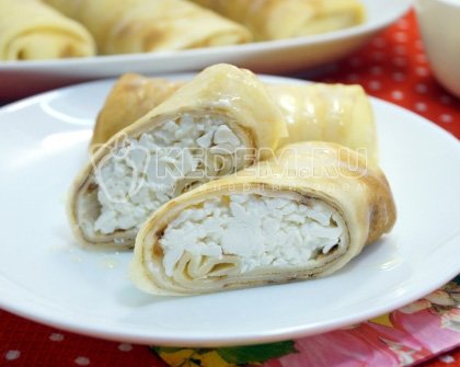 Блины с творогом и сгущенкой